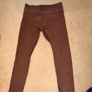 Athleta Elation 7/8 Toasted Brown Ribbed Legging